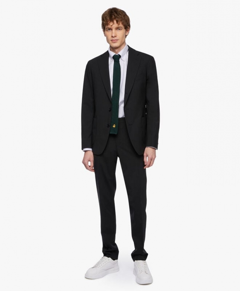 Black Brooks Brothers Wool-Blend Men Suits | DJU-587321