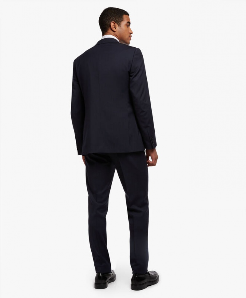 Black Brooks Brothers Wool-Blend Men Suits | FQA-197326