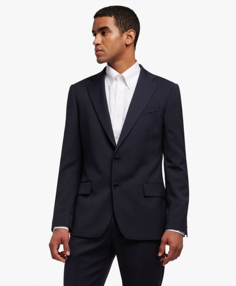 Black Brooks Brothers Wool-Blend Men Suits | FQA-197326