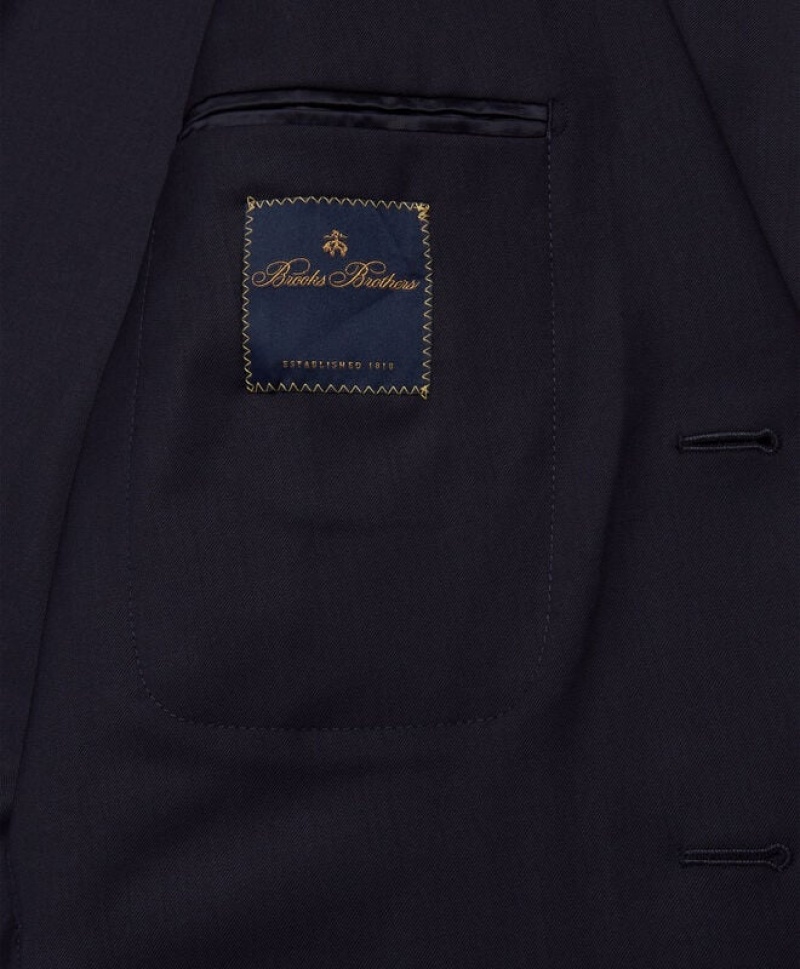 Black Brooks Brothers Wool-Blend Men Suits | IXR-138456