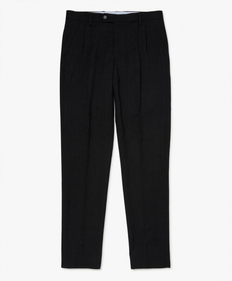 Black Brooks Brothers Wool-Blend Men Trousers | ZTG-302974