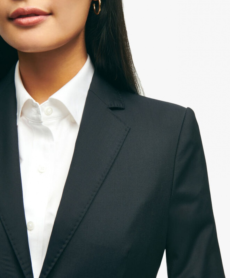 Black Brooks Brothers Wool Two-Button Women Blazers | NSK-957321