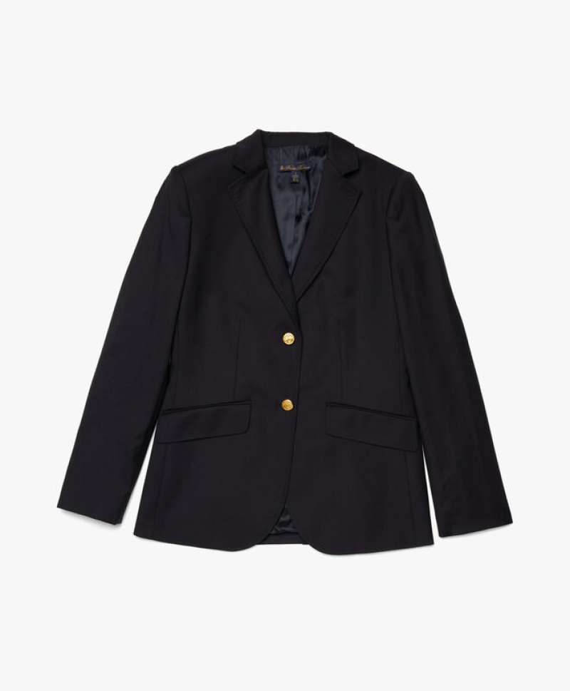 Black Brooks Brothers Wool Two-Button Women Blazers | NSK-957321