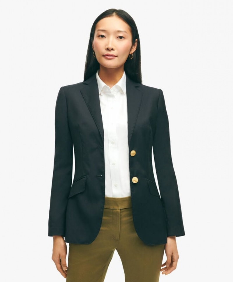 Black Brooks Brothers Wool Two-Button Women Blazers | NSK-957321