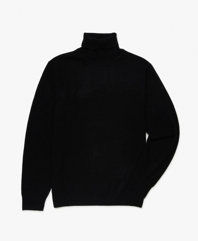 Black Brooks Brothers Wool and Cashmere Turtleneck Men Sweaters | BVT-075632