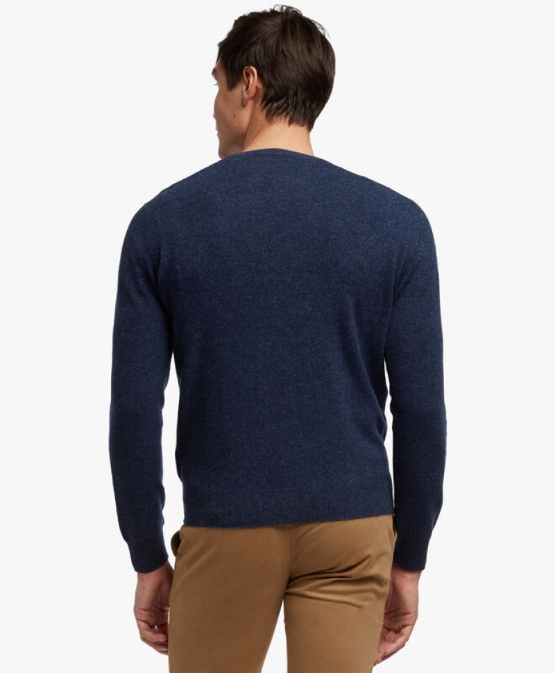 Blue Brooks Brothers Cashmere Crew-Neck Men Sweaters | HTL-831564