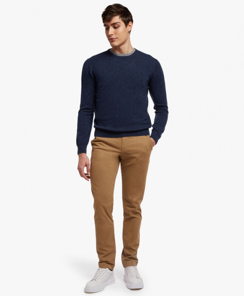 Blue Brooks Brothers Cashmere Crew-Neck Men Sweaters | HTL-831564