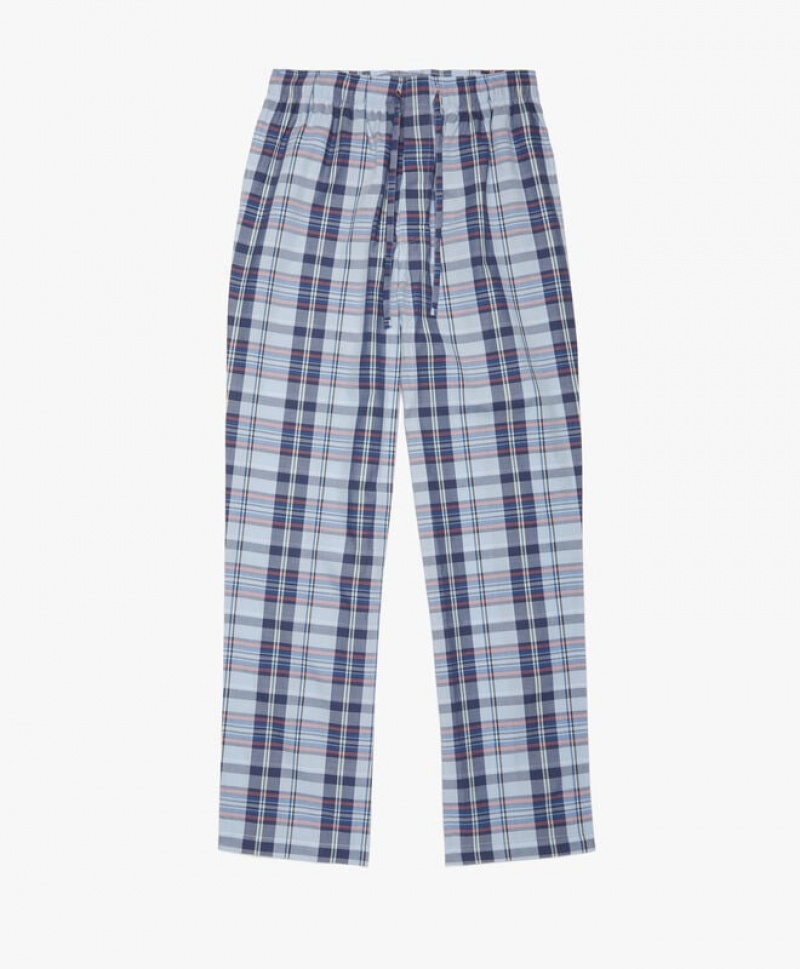 Blue Brooks Brothers Cotton Madras Lounge Men Nightwear | SGO-195806