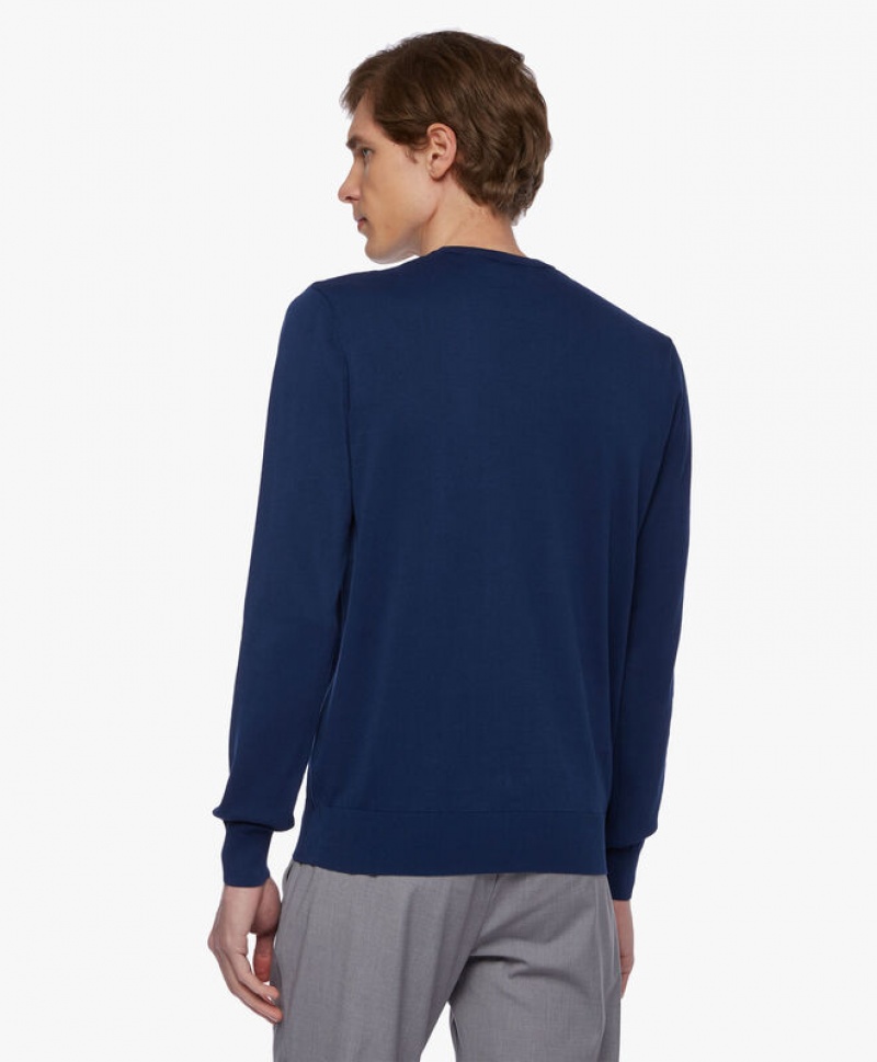 Blue Brooks Brothers Cotton Men Sweaters | PIW-417950