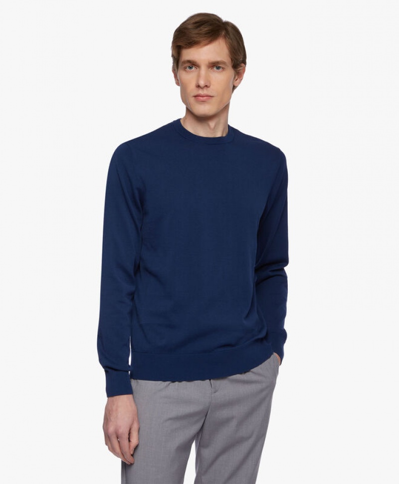 Blue Brooks Brothers Cotton Men Sweaters | PIW-417950