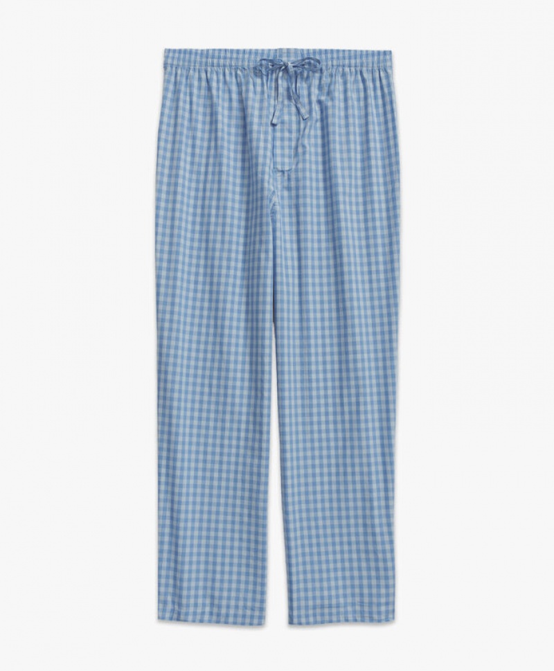 Blue Brooks Brothers Cotton Poplin Gingham Men Nightwear | QRP-841536