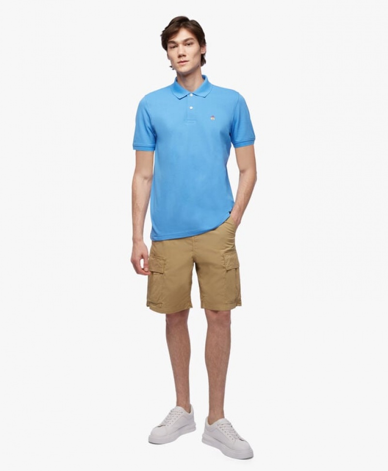 Blue Brooks Brothers Golden Fleece Original Fit Stretch Supima Men Polo | NRZ-546309