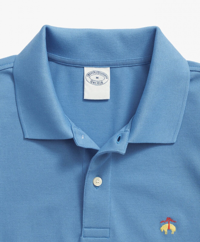 Blue Brooks Brothers Golden Fleece Original Fit Stretch Supima Men Polo | NRZ-546309