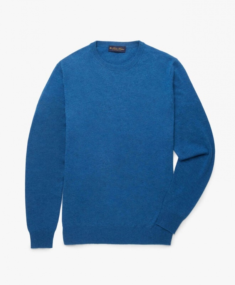 Blue Brooks Brothers Lambswool Crew-Neck Men Sweaters | ZGJ-950871