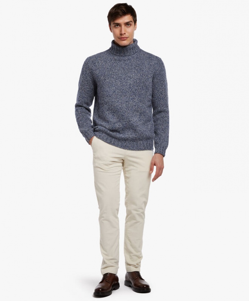 Blue Brooks Brothers Lambswool Rollneck Men Sweaters | XDZ-253014