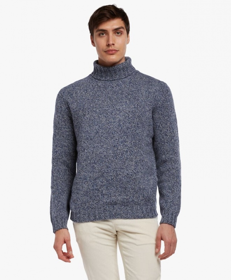 Blue Brooks Brothers Lambswool Rollneck Men Sweaters | XDZ-253014