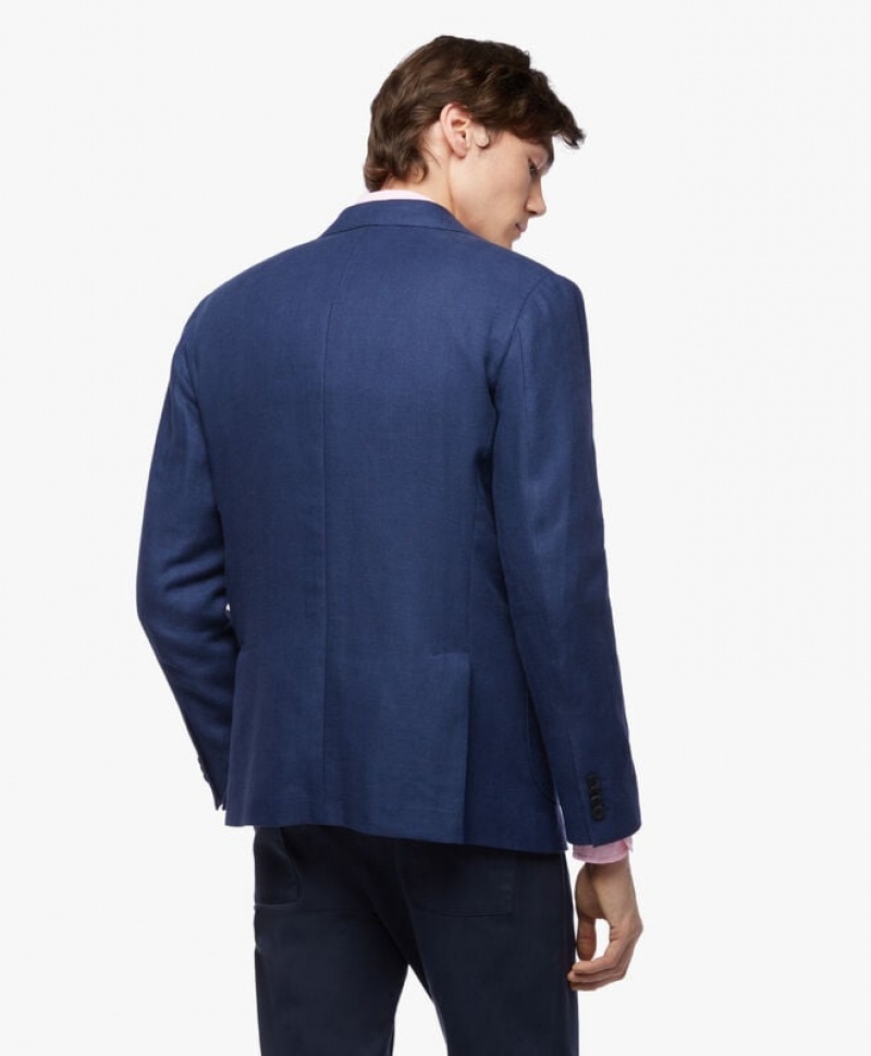 Blue Brooks Brothers Linen-Cotton Blazer Men Blazers | OZR-924356