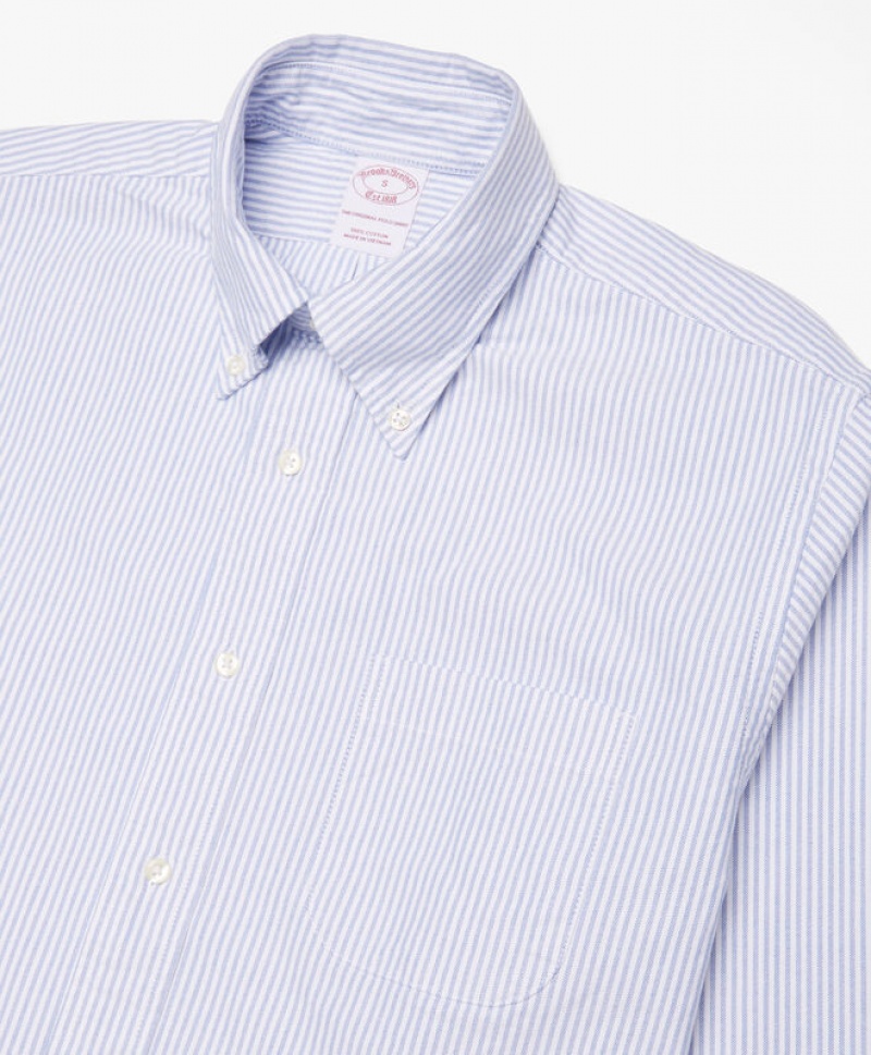 Blue Brooks Brothers Original Button-Down Striped Oxford Men Shirts | YRT-532849