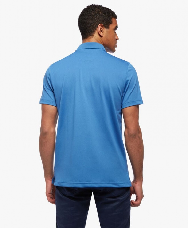 Blue Brooks Brothers Performance Zip Men Polo | LVG-436210