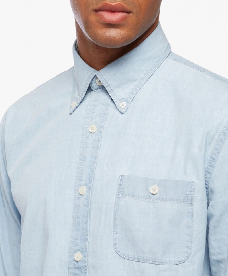 Blue Brooks Brothers Polo Button Down Collar Men Shirts | YCP-837691