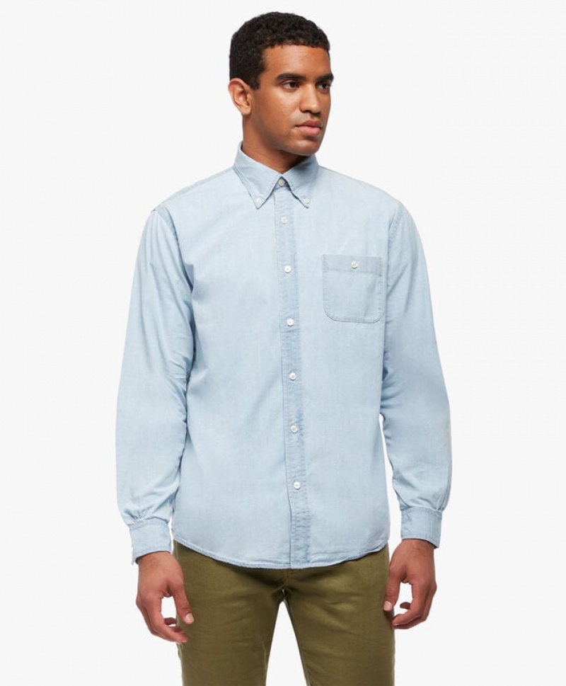 Blue Brooks Brothers Polo Button Down Collar Men Shirts | YCP-837691