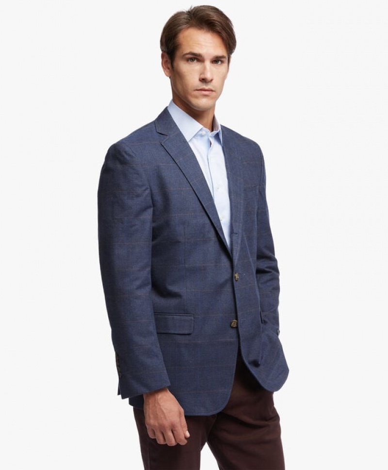 Blue Brooks Brothers Regent Regular-fit Cotton Sport Men Blazers | BSR-067934