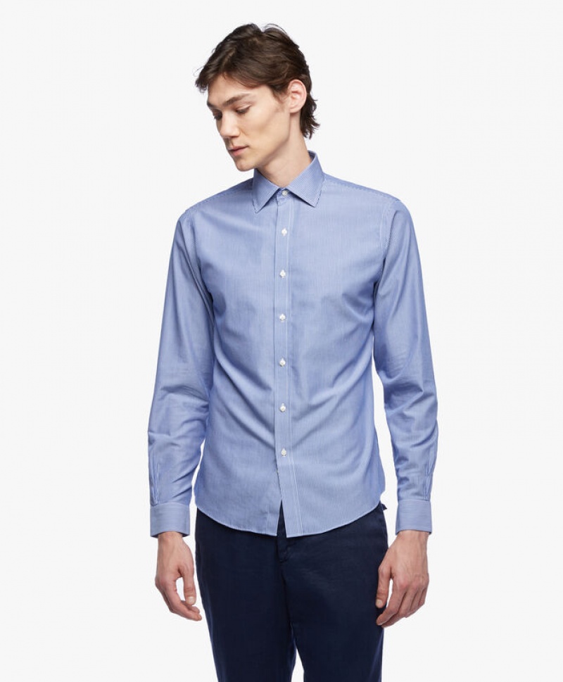 Blue Brooks Brothers Regular Fit Blue Non-Iron Ainsley Collar Men Shirts | ZEQ-345286