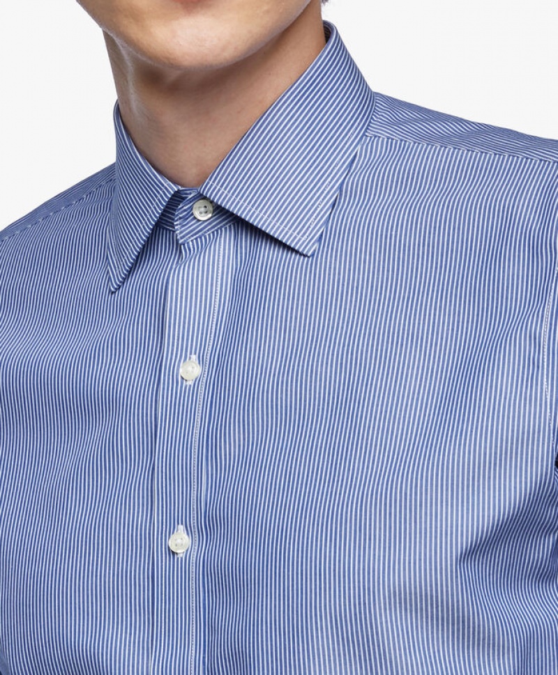 Blue Brooks Brothers Regular Fit Blue Non-Iron Ainsley Collar Men Shirts | ZEQ-345286