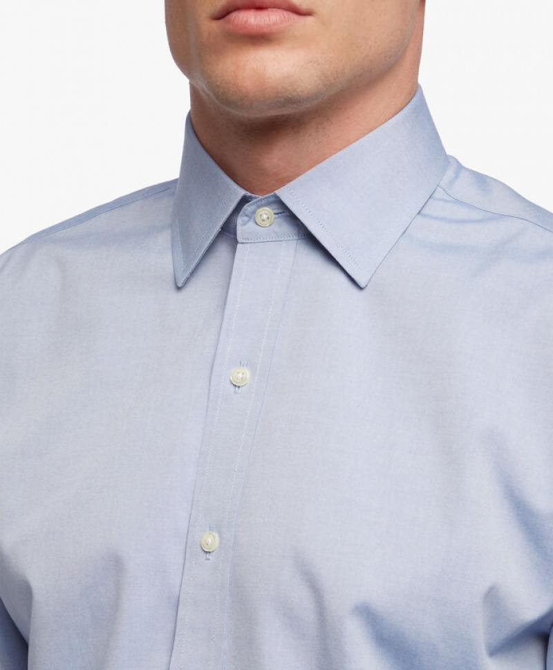 Blue Brooks Brothers Regular Fit Blue Non-Iron Ainsley Collar Men Shirts | KSG-867390