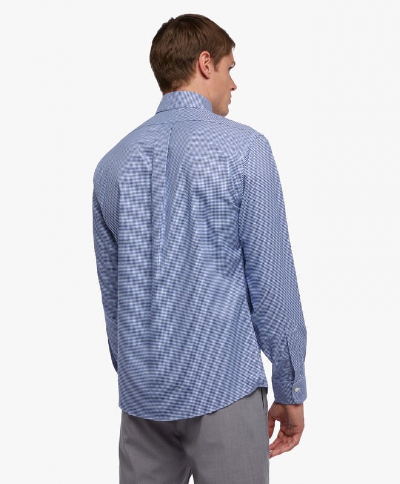 Blue Brooks Brothers Regular Fit Blue Non-Iron Button Down Men Shirts | IYH-051936