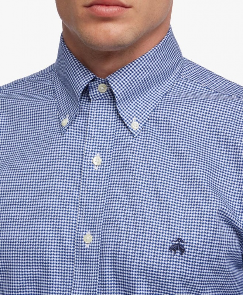 Blue Brooks Brothers Regular Fit Blue Non-Iron Button Down Men Shirts | IYH-051936