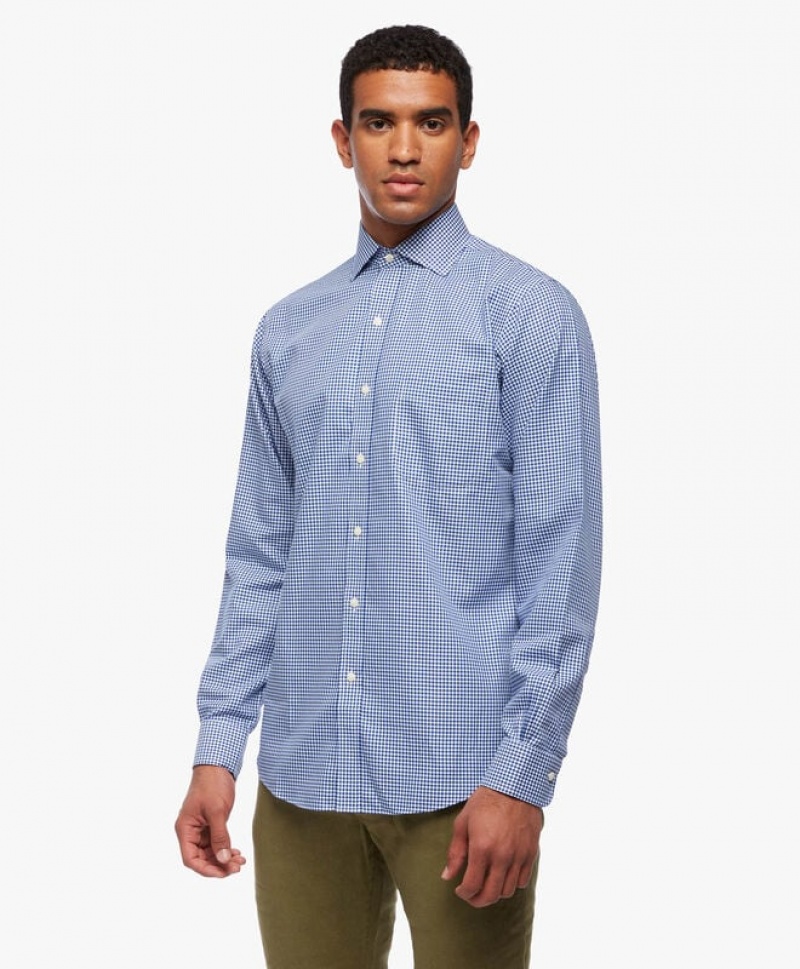 Blue Brooks Brothers Regular Fit Blue Non-Iron Spread Collar Men Shirts | UTQ-523149