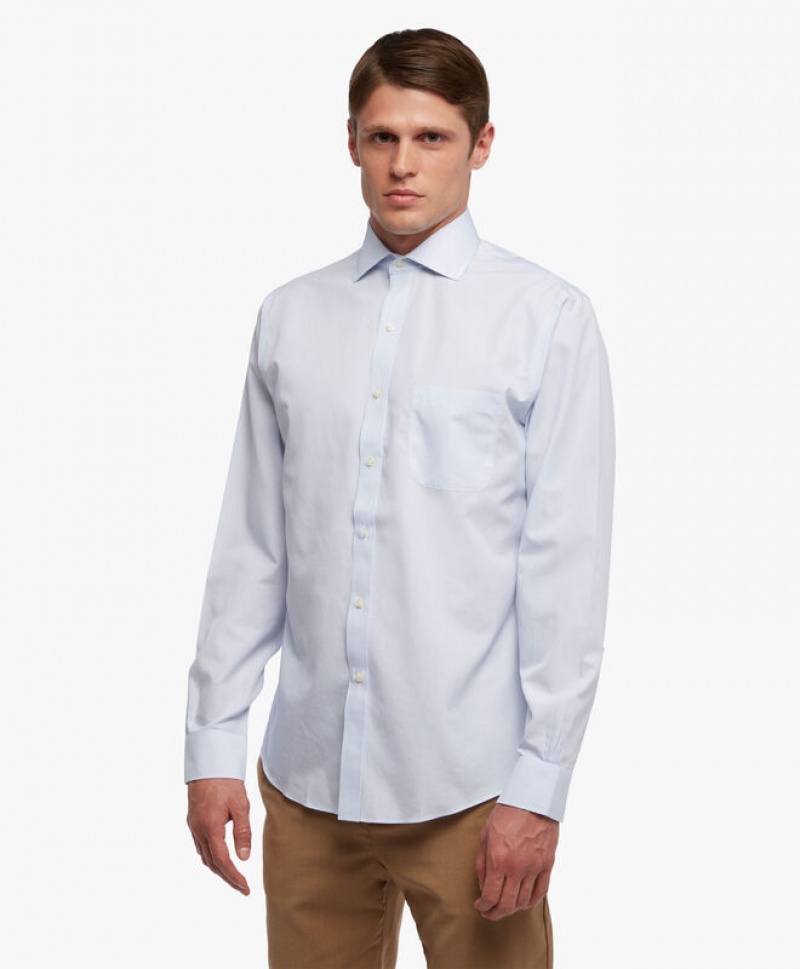 Blue Brooks Brothers Regular Fit Blue Non-Iron Spread Collar Men Shirts | OTB-146930