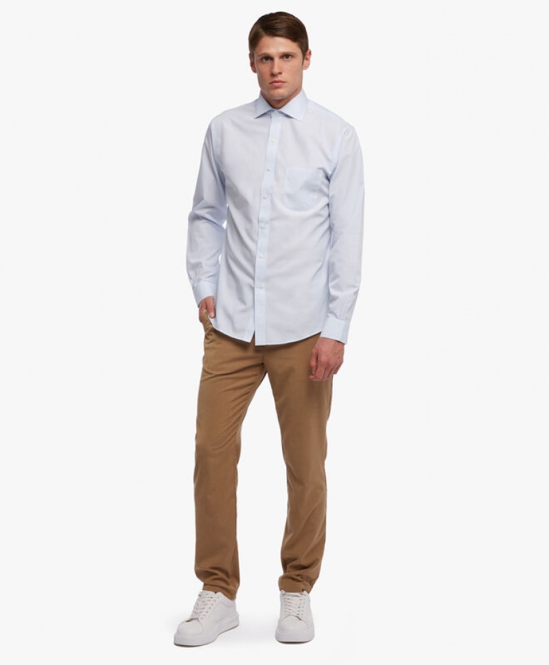 Blue Brooks Brothers Regular Fit Blue Non-Iron Spread Collar Men Shirts | OTB-146930