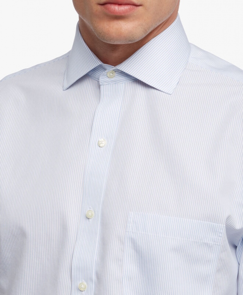 Blue Brooks Brothers Regular Fit Blue Non-Iron Spread Collar Men Shirts | OTB-146930