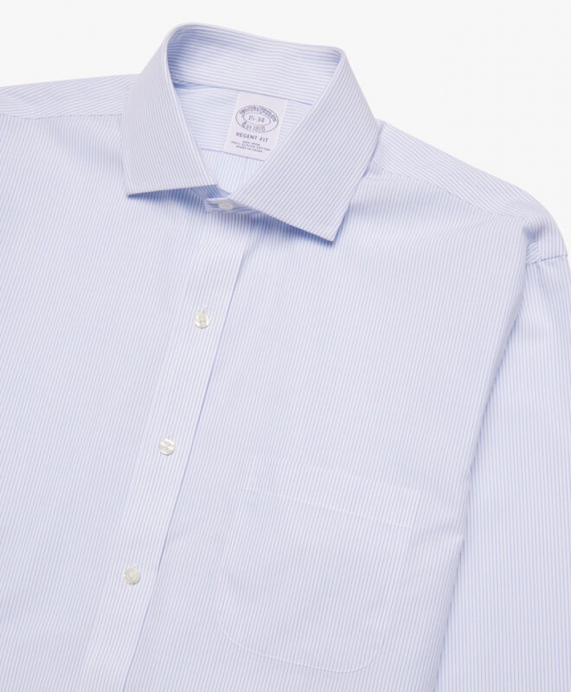 Blue Brooks Brothers Regular Fit Blue Non-Iron Spread Collar Men Shirts | OTB-146930