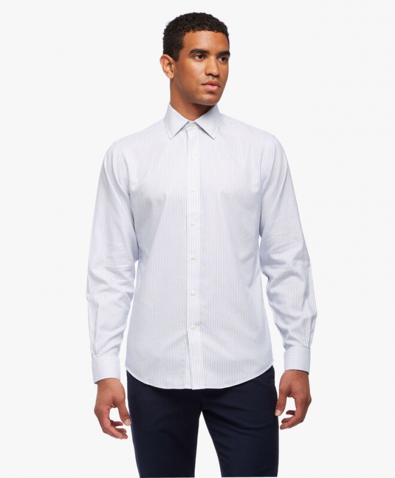 Blue Brooks Brothers Regular Fit Blue Non-Iron Ainsley Collar Men Shirts | AJR-429807