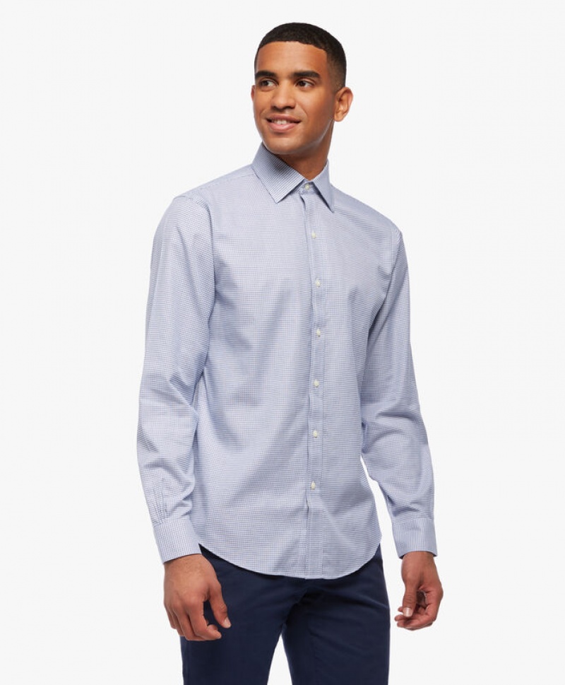 Blue Brooks Brothers Regular Fit Blue Non-Iron Ainsley Collar Men Shirts | LZS-875290