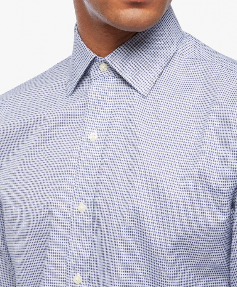 Blue Brooks Brothers Regular Fit Blue Non-Iron Ainsley Collar Men Shirts | LZS-875290