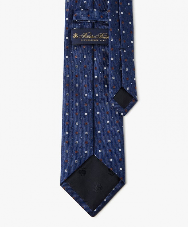 Blue Brooks Brothers Silk Diamond Men Ties | OAN-142507