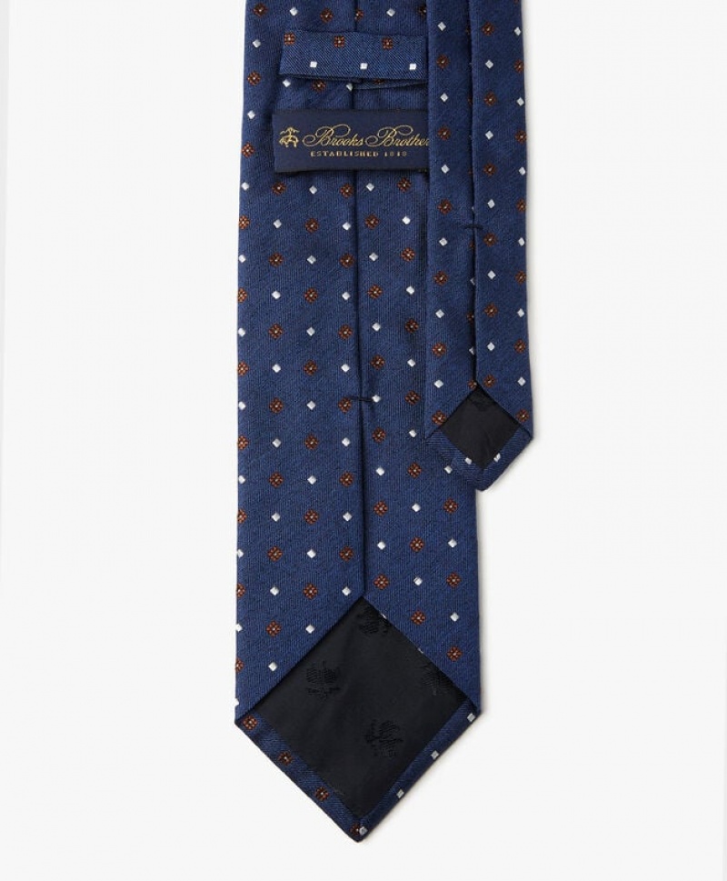 Blue Brooks Brothers Silk Flower Men Ties | YBK-842579