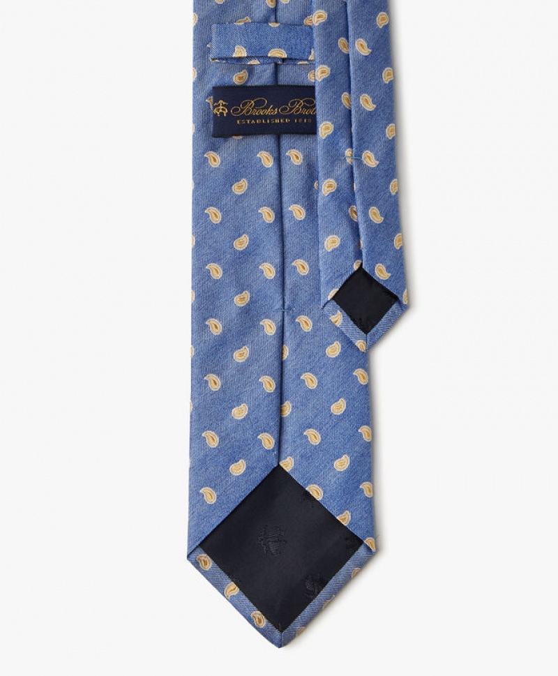 Blue Brooks Brothers Silk Paisley Men Ties | JIP-768940