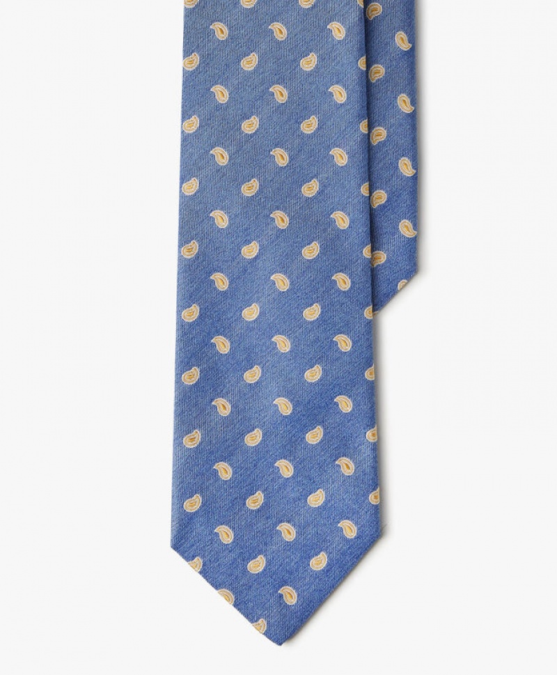 Blue Brooks Brothers Silk Paisley Men Ties | JIP-768940