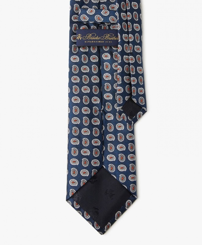 Blue Brooks Brothers Silk Paisley Men Ties | WRB-975126