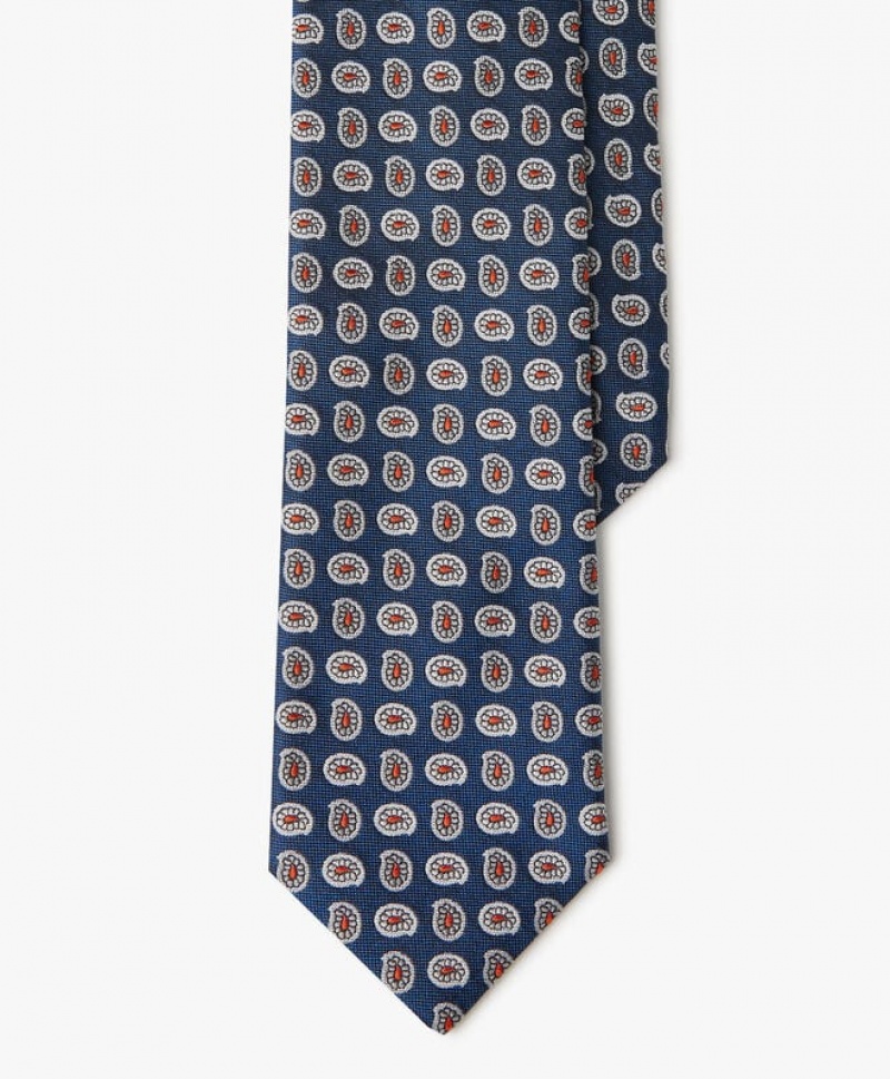 Blue Brooks Brothers Silk Paisley Men Ties | WRB-975126