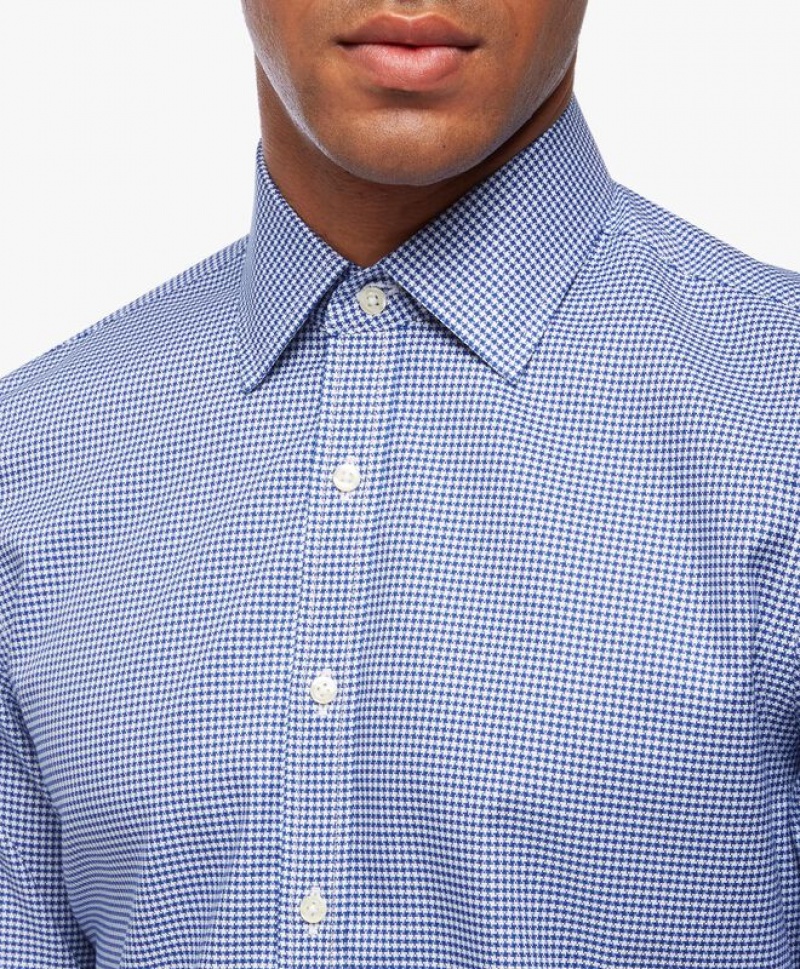 Blue Brooks Brothers Slim Fit Blue Non-Iron Ainsley Collar Men Shirts | KJU-376245