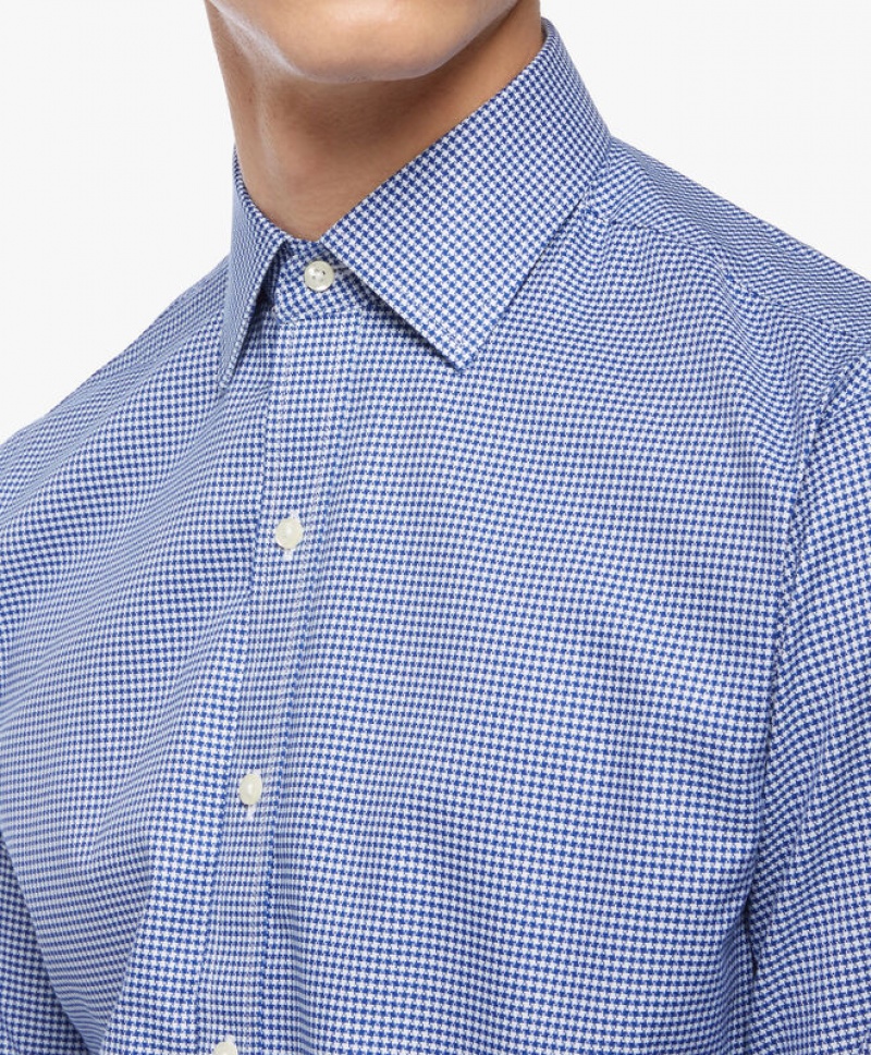 Blue Brooks Brothers Slim Fit Blue Non-Iron Ainsley Collar Men Shirts | XUN-074932