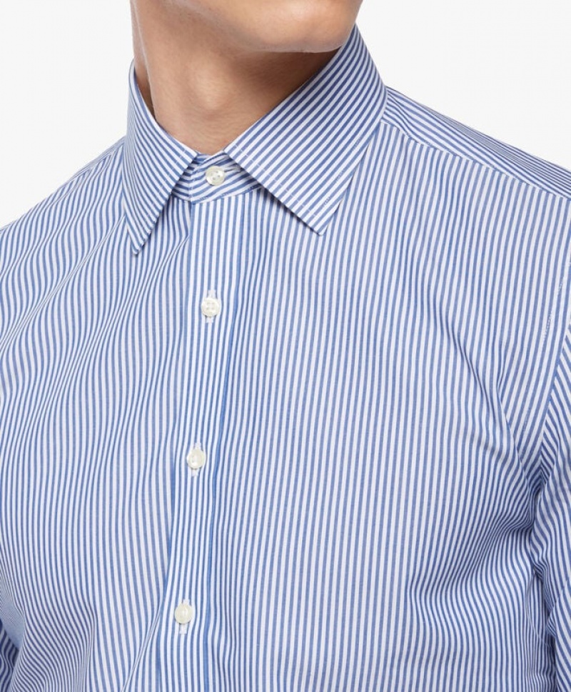 Blue Brooks Brothers Slim Fit Blue Non-Iron Ainsley Collar Men Shirts | XRU-927543