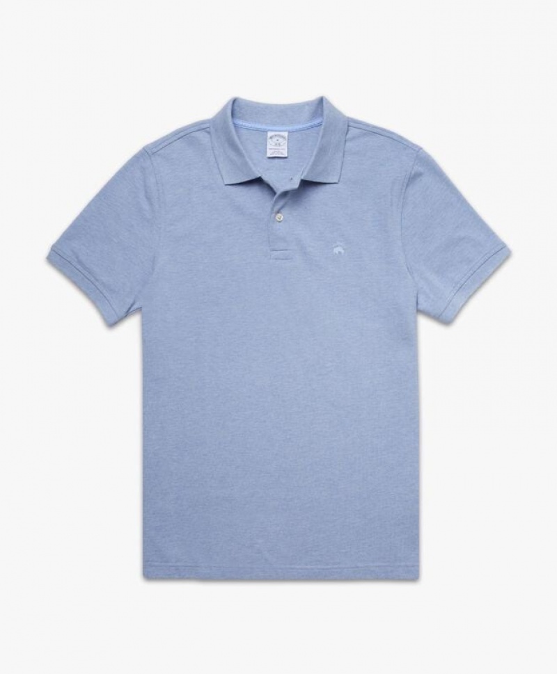 Blue Brooks Brothers Slim-fit Sleeves Pique Men Polo | HTX-809741