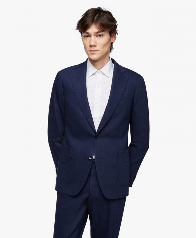 Blue Brooks Brothers Virgin Wool-Blend Men Suits | AUP-274186